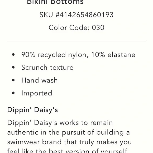 Anthropologie Dippin' Daisy's seashore zen Bikini Bottoms L and top XL - Picture 6 of 7